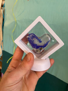 FUSED GLASS HEARTS IN DISPLAY