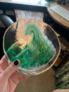 HAND BLOWN GLASS WAVE PLATES