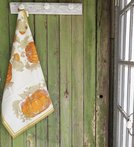 TEA TOWEL PUMPKINS ORANGE & MUSTARD