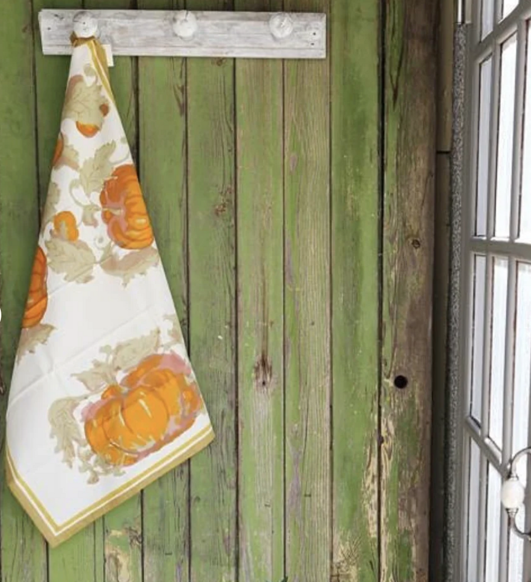 TEA TOWEL PUMPKINS ORANGE & MUSTARD