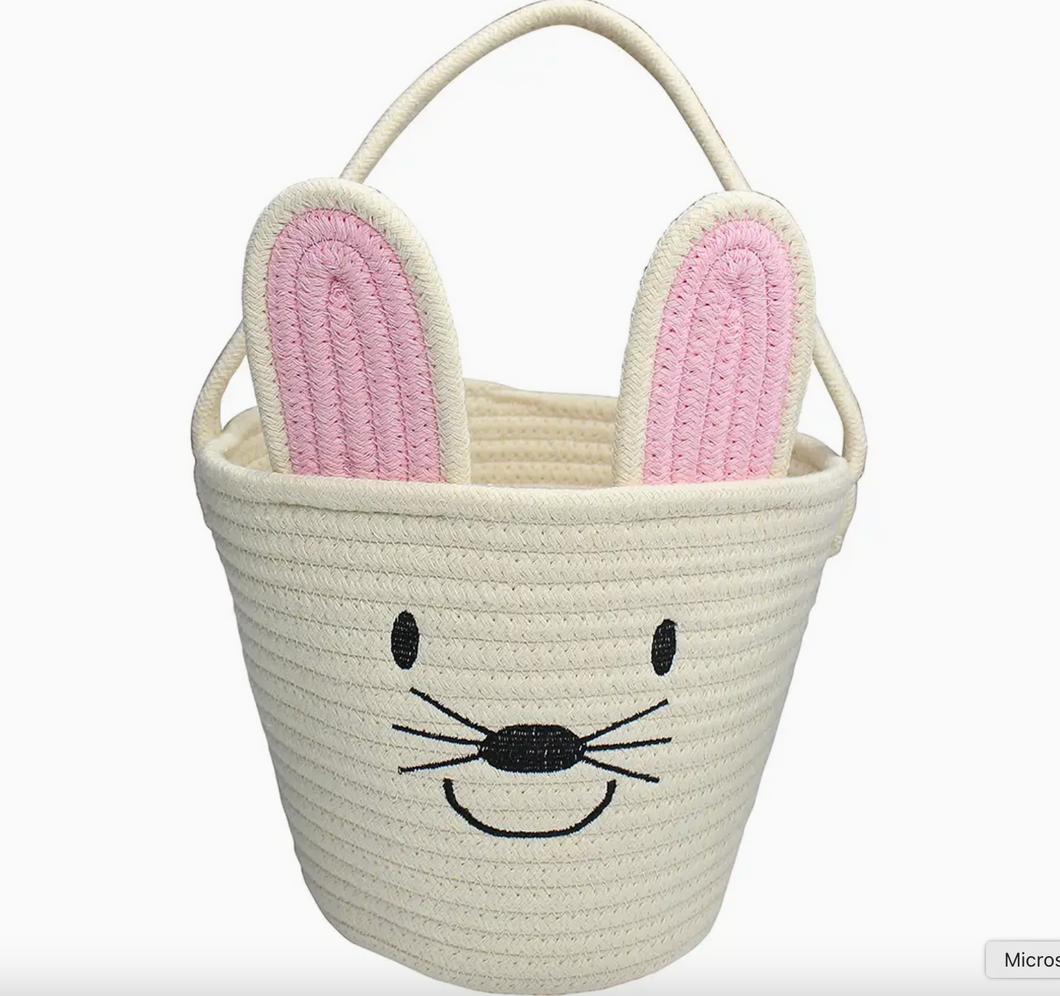 BUNNY HANDLED ROPE BASKET