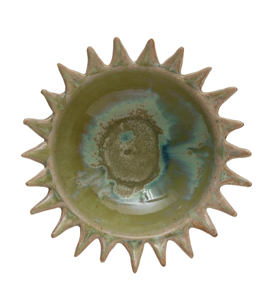 STONEWARE SUNBURST SHAPED BOWL