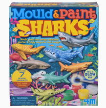 Load image into Gallery viewer, MOULD &amp; PAINT GLOW-IN-THE-DARK SHARKS
