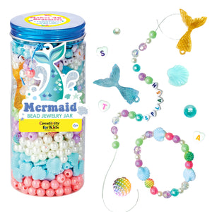 MERMAID BEAD JEWELRY JAR- DIY BRACELET CRAFT KIT FOR KIDS