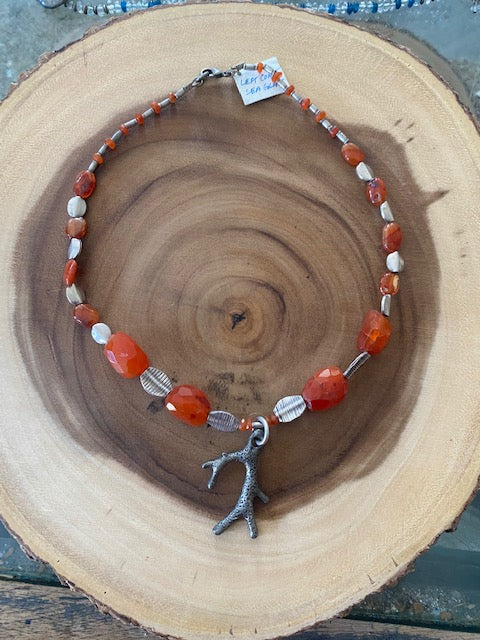 CARNELIAN AND CORAL NECKLACE