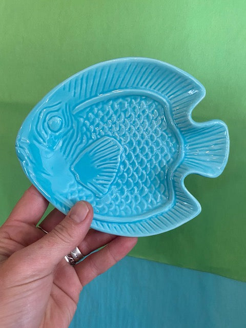 GROUPER FISH SMALL DISH BLUE