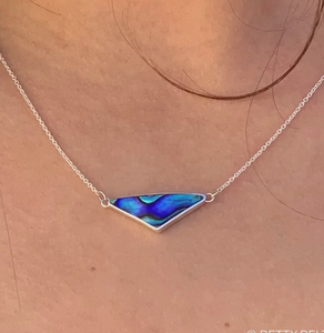 STERLING ABALONE SHELL TRIANGLE PENDANT